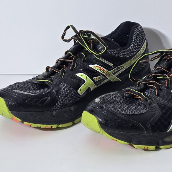 Asics Gel Nimbus Athletic Running Shoe Mens Size 7 T241N‎ I.G.S. Black Mesh Neon